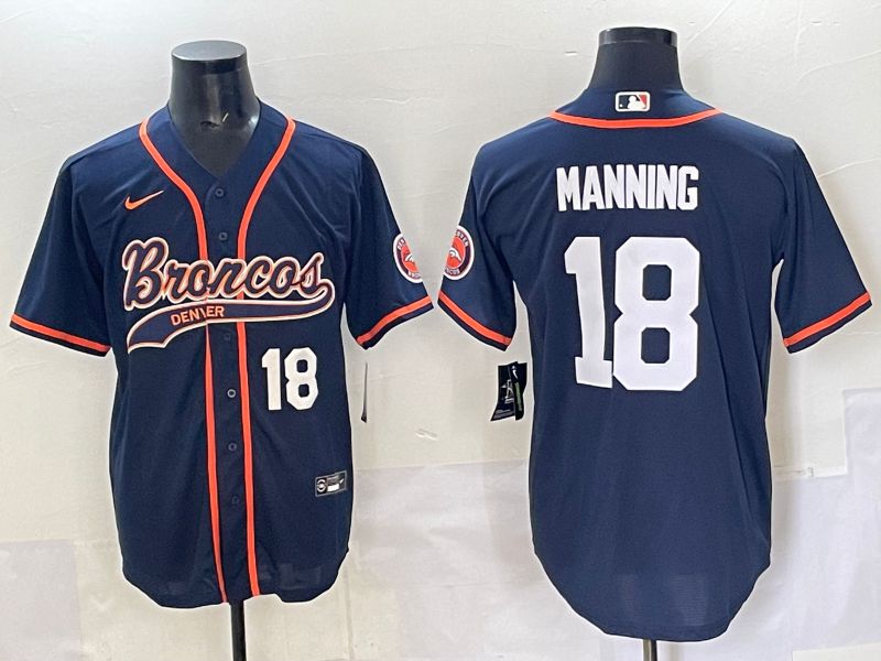 Men 2025 Denver Broncos #18 Manning Blue  joint name 2024 Nike Limited NFL Jersey style 3->denver broncos->NFL Jersey
